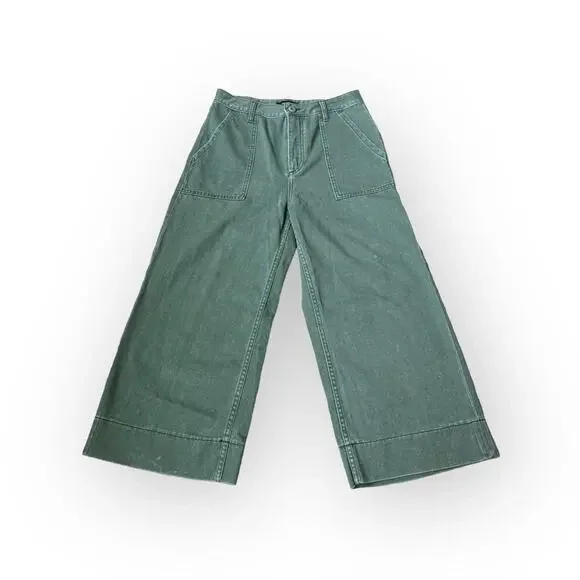 Le Superbe Rhode Wide Leg Cropped Pants in Olive Kush 2 - Picture 2 of 10